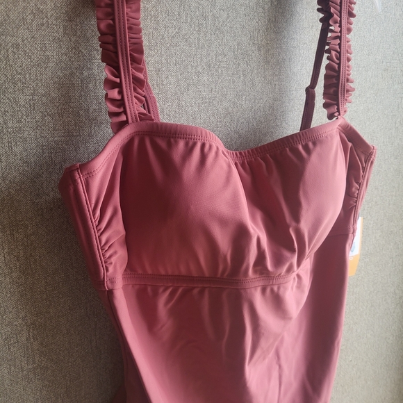 NWT One Piece Swim Suit Pink Large Kona Sol Target Bathing Suit Summer Vacation - Picture 8 of 8